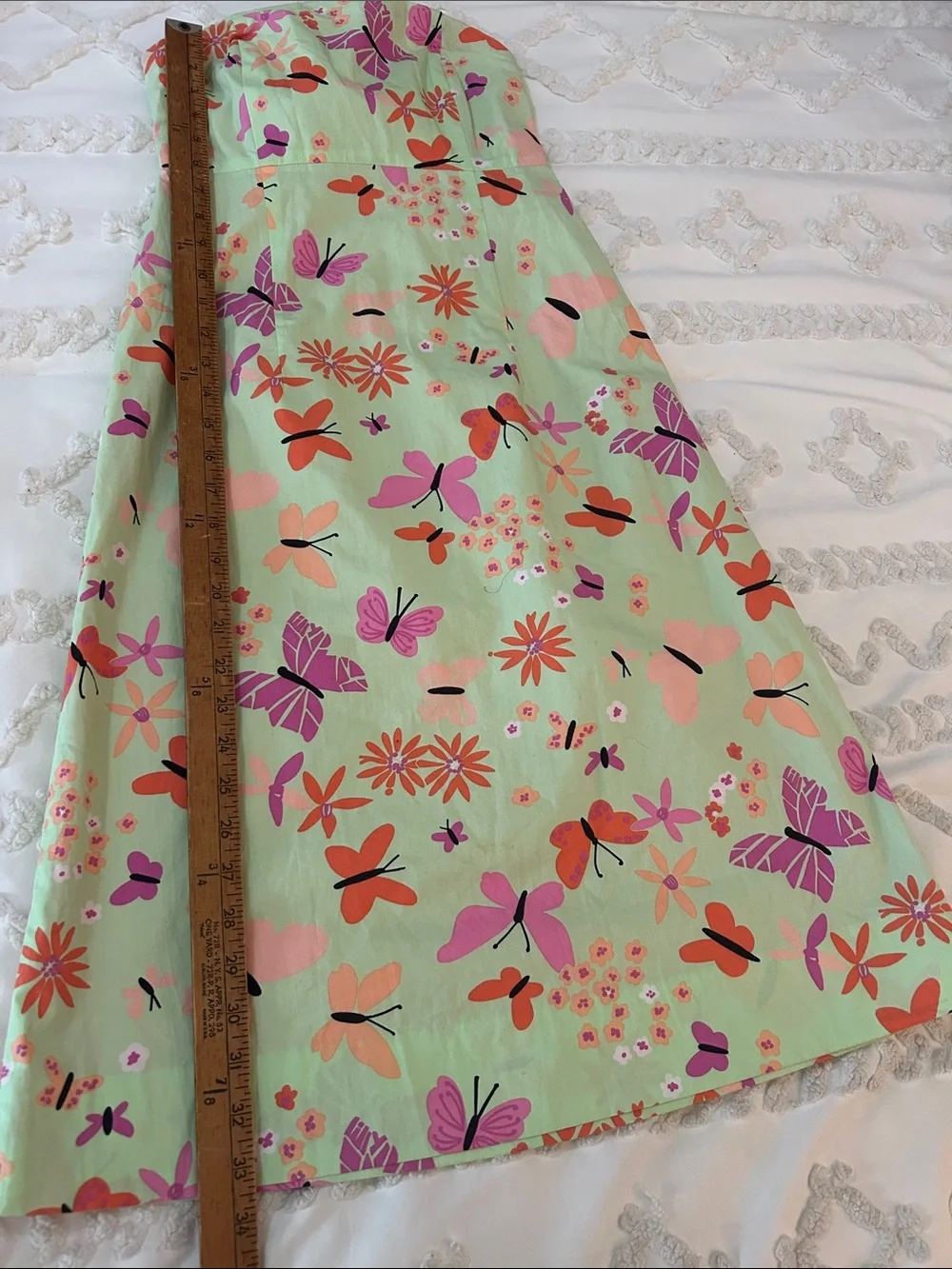 Lilly Pulitzer Pink vintage and Mint Floral Strapless Dress size 0 - Picture 5 of 8